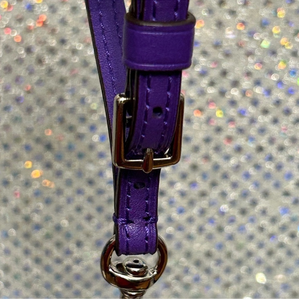 NWOT Coach Purple Leather Wristlet with Tassel Design - Picture 5 of 14